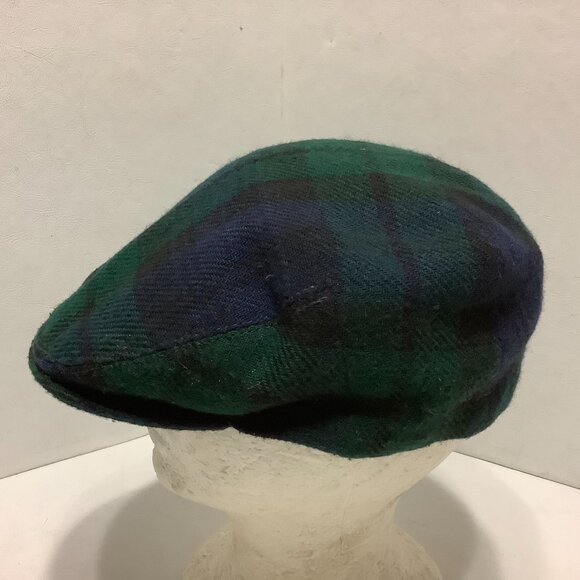Jonathan Richard Ireland Plaid Newsboy Cap Hat Green/Blue Size M 7 1/8 7 1/4 - Picture 2 of 8